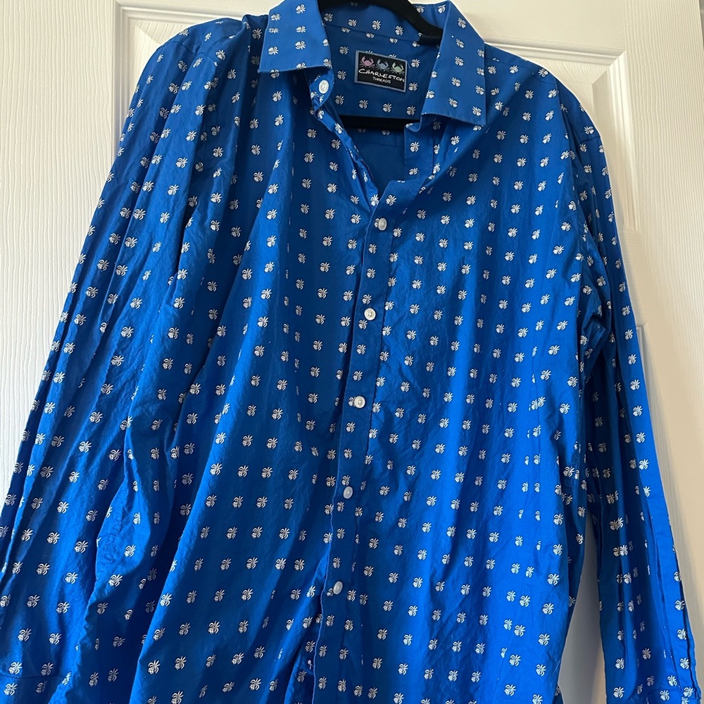 Charleston Thread Men’s Pineapple Casual Dress Shirt